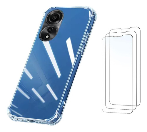 Funda Para Oppo A78 4g Transparente Tener Vidrio Membrana .