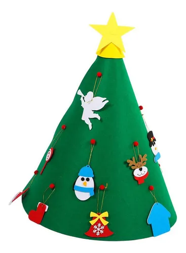 Christmas Árvore De Natal De Feltro, Chapéu De Papai Noel