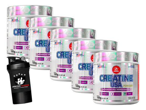 5 Creatina Powder Usa Mono Hidratada 100g - Midway + Brinde