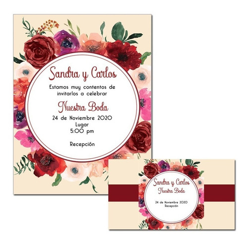 50 Invitaciones Flores Rojas Vintage Boda Xv Años Economicas | Meses sin intereses 50 Invitaciones Flores Rojas Vintage Boda Xv Años Economicas | Meses sin intereses
