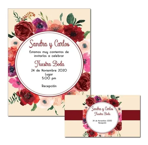 50 Invitaciones Flores Rojas Vintage Boda Xv Años Economicas | Meses sin intereses 50 Invitaciones Flores Rojas Vintage Boda Xv Años Economicas | Meses sin intereses