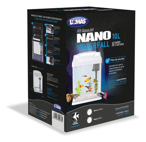 Kit Nano Acuario Con Luz Led 10 Lt Pecera Lomas
