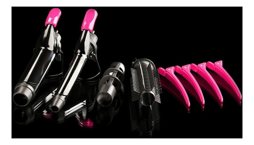 Imagen 7 de 10 de Planchita de pelo GA.MA Italy Multistyler Too Chic rosa y negra 110V/240V