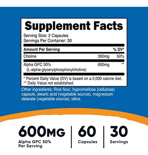 Suplemento Nutricost Alpha Gpc 300 Mg 60 Cápsulas Glu Sin Og