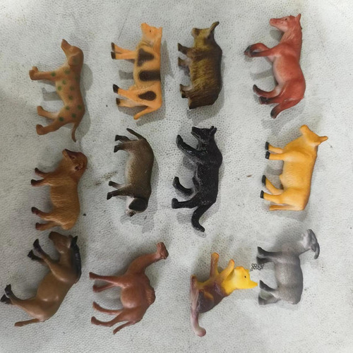 Figuras De Animales De Granja De 12 Uds., Juguetes De