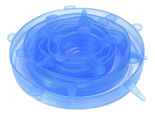 A Tapas Elásticas De Silicona Reutilizables De 6 Piezas For