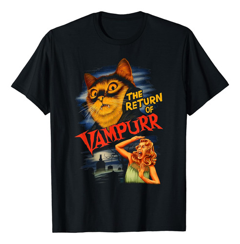 Camiseta Divertida Con Diseño De Gato Del Regreso De Vampurr