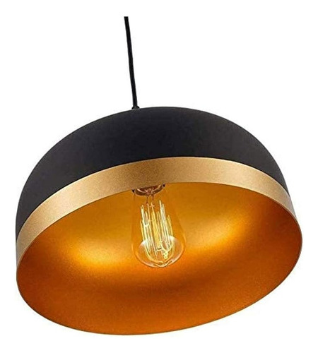 Pack 2 Lámparas Colgantes Redondo Negro E27 Cocina Comedor