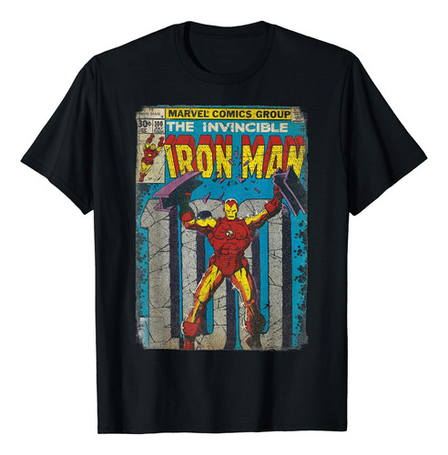 Polera Gráfica De Iron Man Classic Retro Comic Vintage Cov