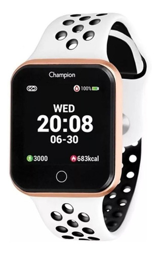 Relógio Champion Smart Watch Ch50006w Rosê Branco Preto