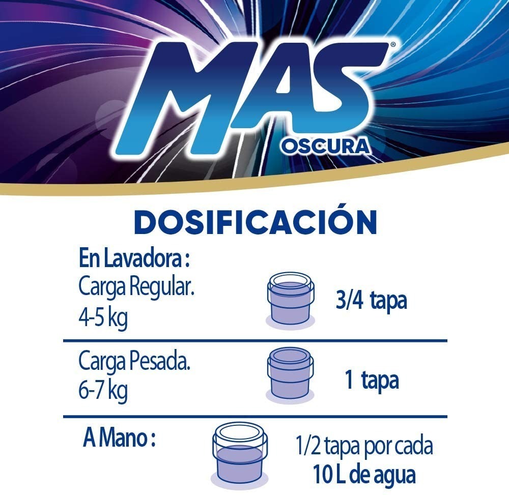 Detergente Líquido Para Ropa Oscura Mas Color 415 Ml | RAGA NET