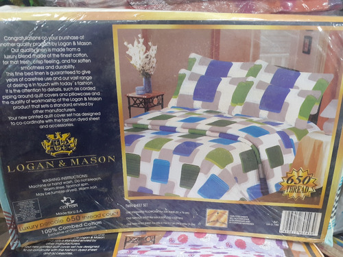 Juego De Sabana Individual Marca Logan And Mason