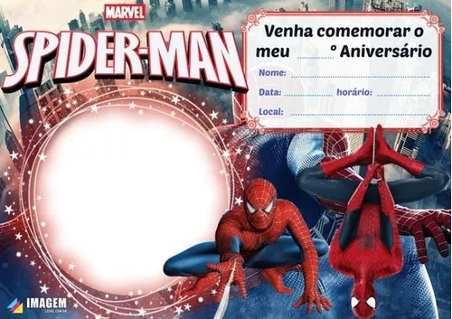 Modelo De Convite De Festa De Aniversário De Homem-aranha