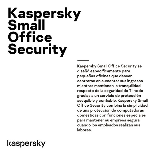 Kaspersky Small Office Security 15 Disp, 2 Server, 1año