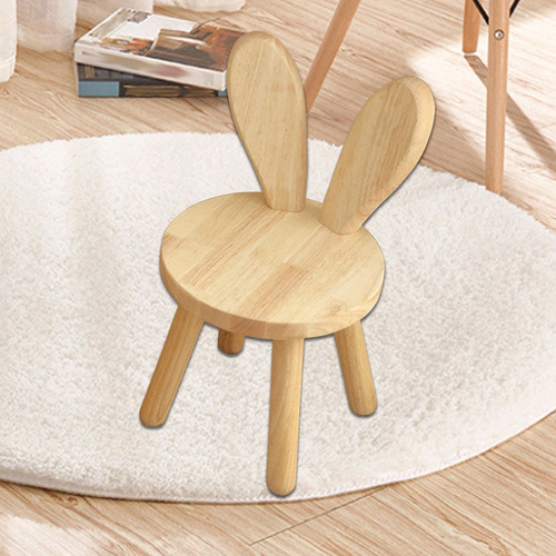 Taburete Otomano Para Niños, Taburete De Madera Maciza Para
