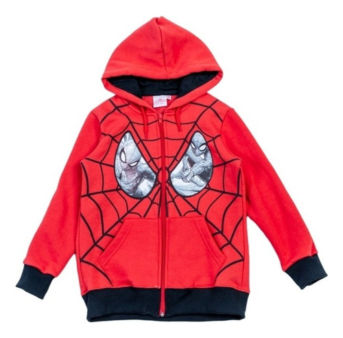 Campera Spiderman C/ Capucha Niños Original Marvel 80132 Mg