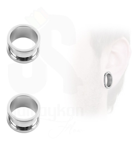 Expansor Túnel Oreja Acero Quirúrgico 20mm Silver 2 Plug