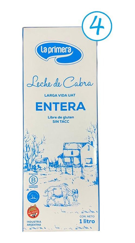 Leche De Cabra Entera Fluida La Primera 1 Lt La Primera X 4u