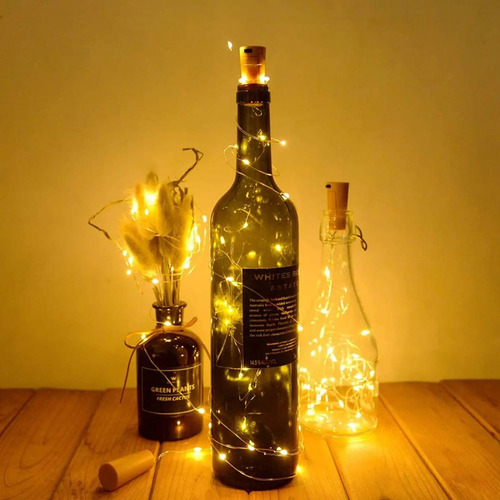 12 Centro De Mesa Botella Decorativa Para Fiestas Luces Led