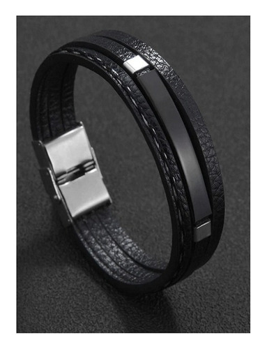 Pulsera De Cuerda Negro  Hombre Diseño Capas 