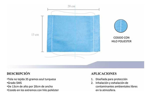 Cubrebocas Azul O Rosa Alimentos Cocina Chef Hospital Medico