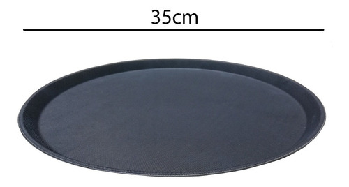 Bandeja De Mozo Antideslizante Reforzado Negro 35 Cm X1 Uni