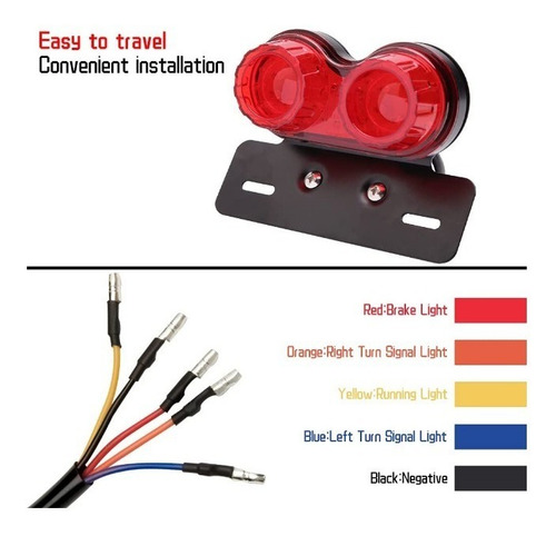 Imagen 6 de 6 de Luces Porta Placa Para Motos Universales Ahumados