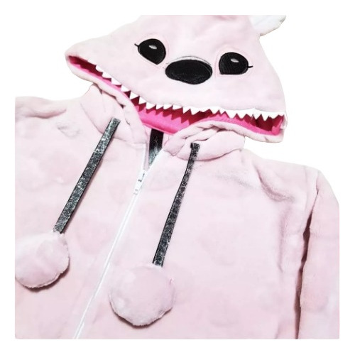 Campera Polar Con Capucha Stitch Unicornio Invierno Niños 