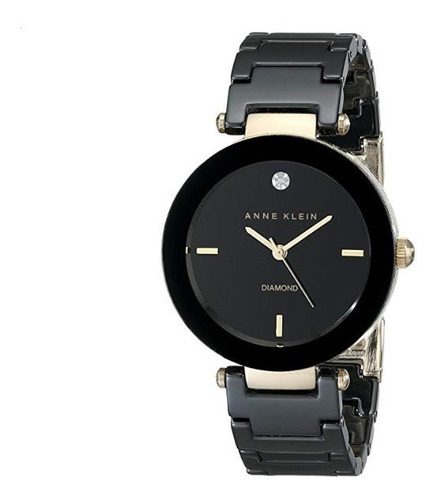 Anne Klein Reloj Cerámic Negro Diamond Ak/1018bkbk Dama Mamá