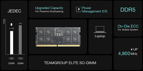 Memoria Ram Teamgroup Elite Sodimm Ddr5 32gb 4800mhz