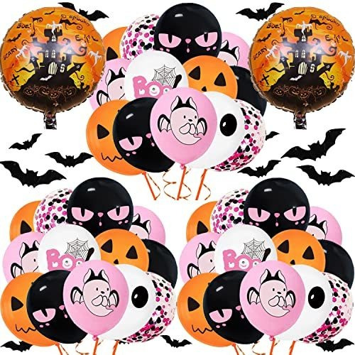 62 Piezas 12 Pulgadas De Halloween Globos Decoración 5mjyz