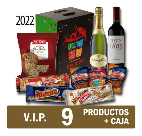 Cajas Navideñas 2020/21 ( 9 Productos+caja )-kit Fiestas Vip