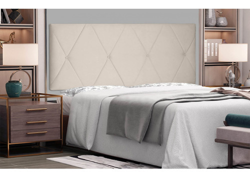 Painel Aquilla Cama Box King 195cm Suede - Ssx Multicoisas Cor Bege