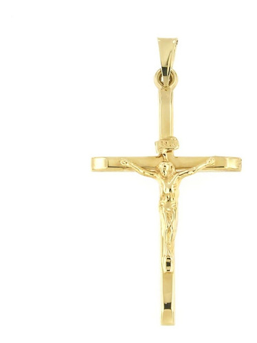 Lucchetta - Colgante De Cruz De Jesús De Oro De 14 Quilate.