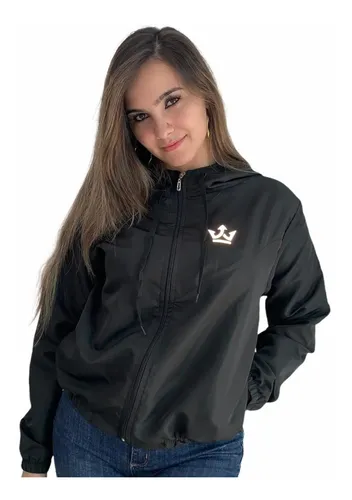 Jaqueta tactel feminina best sale preta