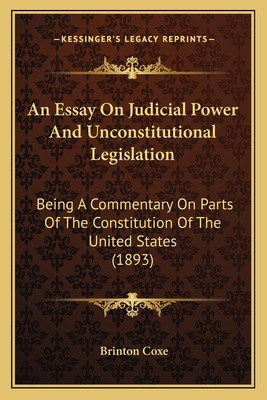 Libro An Essay On Judicial Power And Unconstitutional Leg...