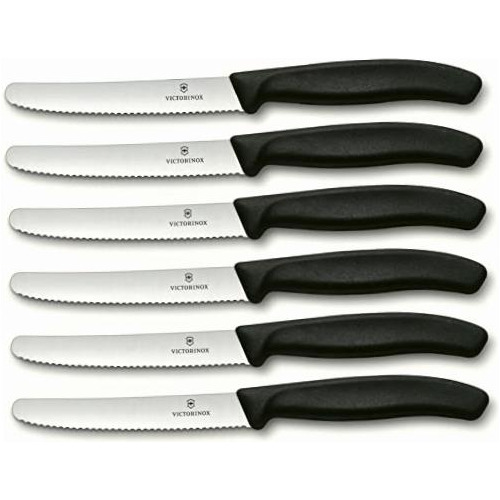 Victorinox Set De 6 Cuchillos Para Mesa, Negro