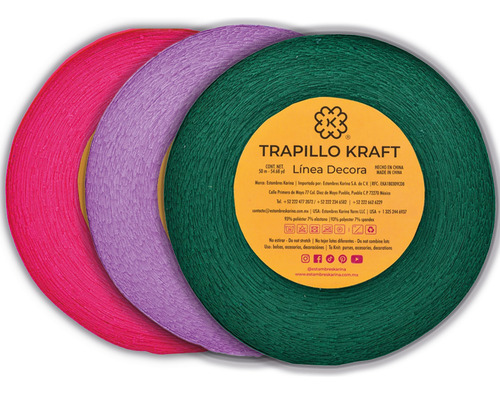 Trapillo Kraft 3 Rollos De 50 Metros Estambres Karina