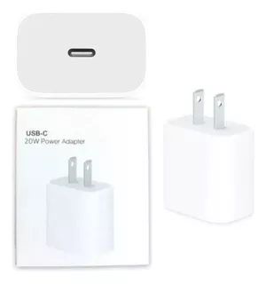 Cargador Rápido 20w Usb C Fuente Para iPhone 11 12 13 14 Color Blanco