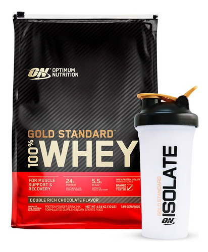 Proteína Gold Standard Whey 10lb + Shaker