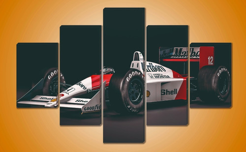 Cuadro Moderno Mclaren Mp4/4 Ayrton Senna 5 Pzas 114x1.85cm