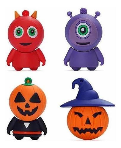 Halloween Usb Flash Drive 16gb X 4 Piezas Creative Pumpkin 