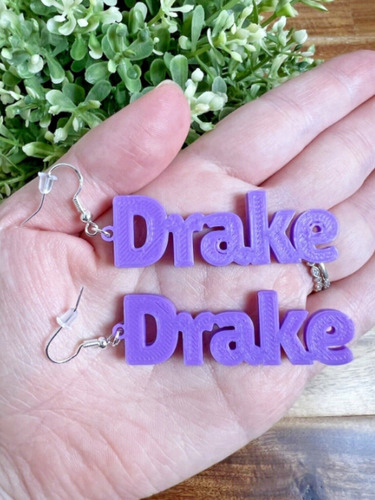 Brinco Drake Personalizado Em 3d Musica 