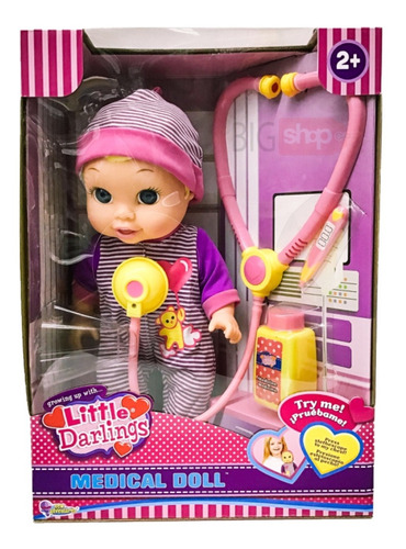 Imagen 3 de 9 de Bebe Doctor Muñeca Sonido Little Darling Pce 3494 Bigshop