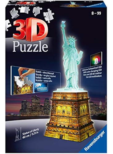 Ravensburger Estatua De La Libertad 3d Puzzle Night Edition