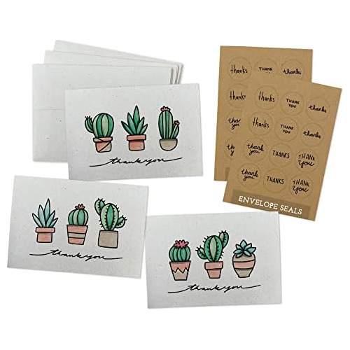 Tarjetas De Agradecimiento De Suculentas Y Cactus, Jueg...