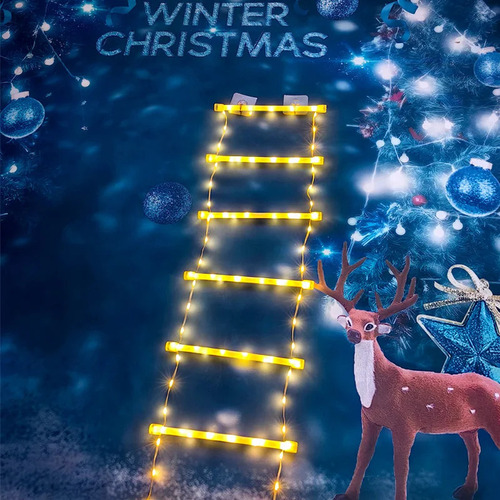 Luces Led De Decoración Navideña Para Escalera Con Papá Noel