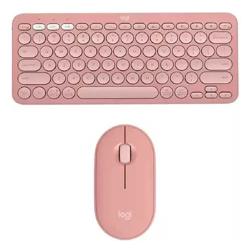Mouse rosa Logitech Pebble 2 K380s + M350s Teclado rosa Teclado rosa Teclado rosa