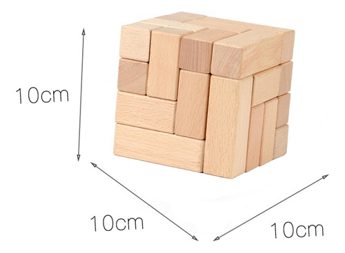 Puzzle Cube Building Blocks Alivio Del Color De Madera