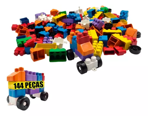 Blocos De Montar 144 Peças Pecinhas Encaixe Brinquedo